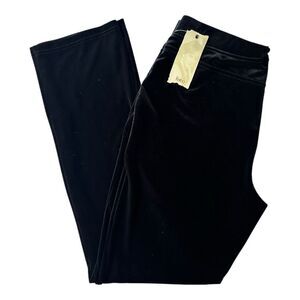 REBA‎ Velvet Satin Black Pull-On Flat Front & Back. Sz Large NEW Without Tags